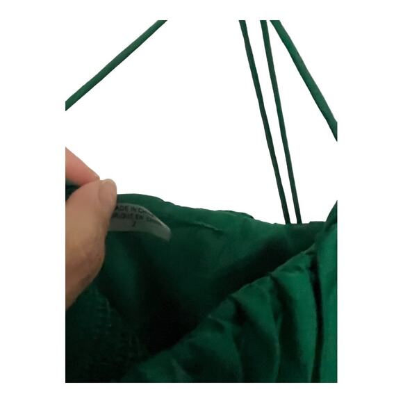 Alice + Olivia Fayeth Midi Dress Pleated Cut-Out Asymmetric Hem Emerald Size 2 - Picture 6 of 15